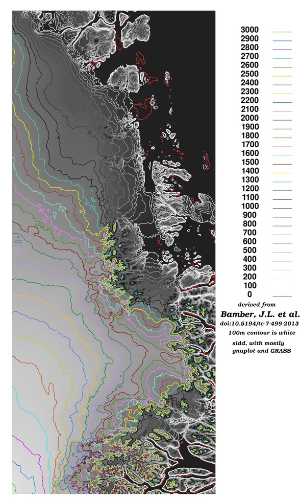 NE Greenland
ice surface contours